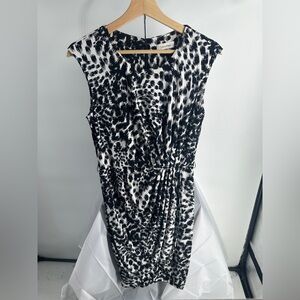 Calvin Klein Animal Print Ruched Sheath Dress